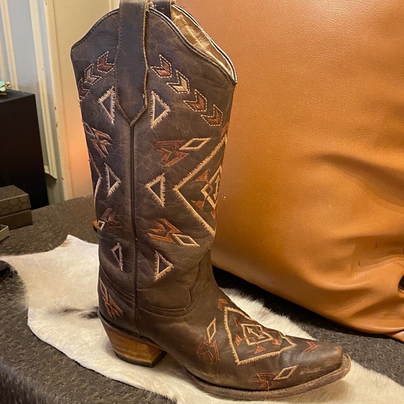 Circle G Shoes - CIRCLE G Women’s Cowboy Boots Western Aztec Pattern Brown Pointed Toe